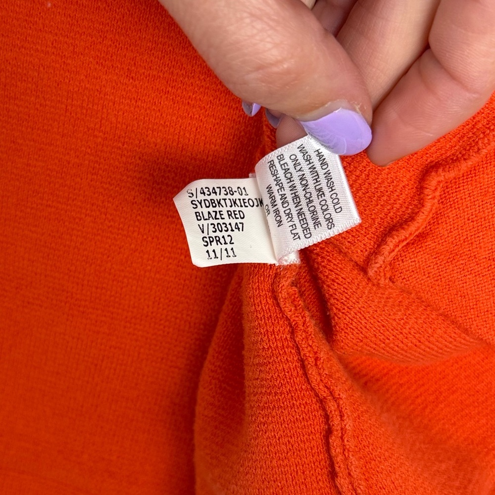 Banana Republic Orange Cardigan Sweater Gold Button Detail Size Small - Picture 10 of 14